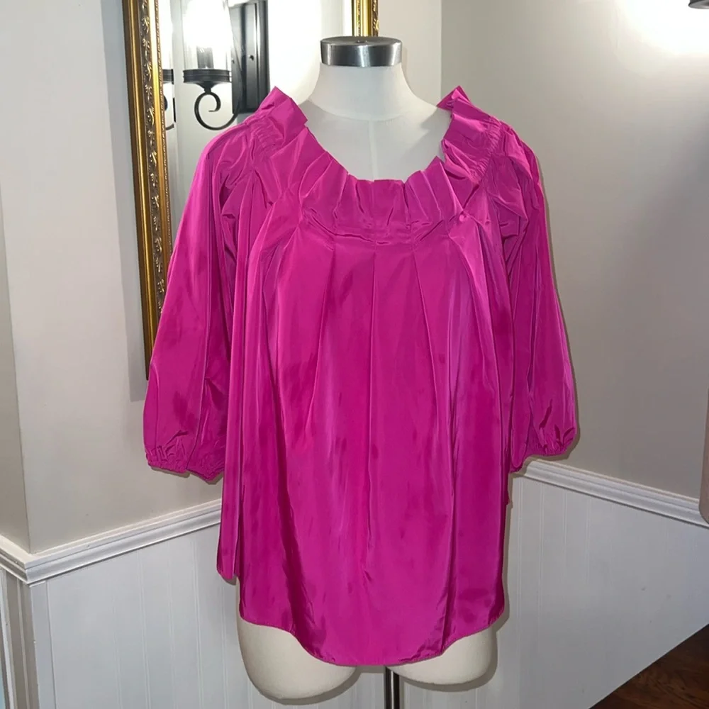 Trina Turk Hot Pink Krisha Top. NWT large. - Picture 1 of 9